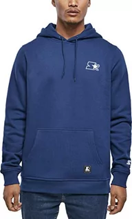 Bluzy męskie - STARTER BLACK LABEL Męska bluza z kapturem z wyszywanym logo i naszywką, bluza z kapturem i kieszenią na brzuch, 4 kolory, rozmiary S do XXL, niebieski (blue night), XL - grafika 1