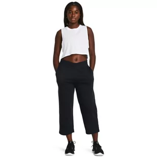 Damskie spodnie dresowe Under Armour UA Rival Terry Crop Wide Leg - czarne - UNDER ARMOUR - Spodnie sportowe damskie - miniaturka - grafika 1