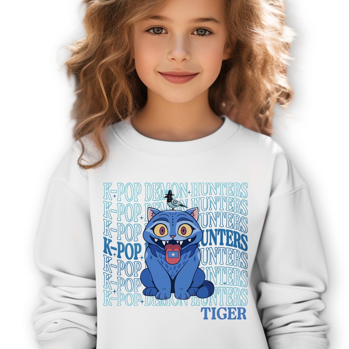 Bluza Dziecięca Biała CAT HUNTRIX Do Przedszkola K-pop Muzyka Wz - 104 cm