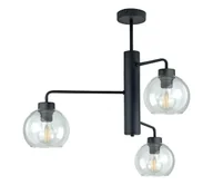 Lampy sufitowe - Żyrandol na drążku FLEX 3xE27/60W/230V czarny/przezroczysty - miniaturka - grafika 1