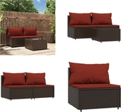 Meble ogrodowe - vidaXL 3-częściowy zestaw wypoczynkowy do ogrodu z poduszkami z brązowego polirattanu - Zestaw wypoczynkowy do ogrodu - Zestawy wypoczynkowe do ogrodu - Zestaw wypoczynkowy na zewnątrz - Zestaw wypoczynkowy na taras - miniaturka - grafika 1