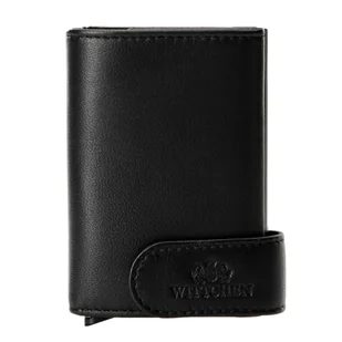 Męski portfel skórzany z wysuwaną przegrodą na karty czarne - Portfele Męski portfel skórzany z wysuwaną przegrodą na karty czarne - Portfele - miniaturka - grafika 1