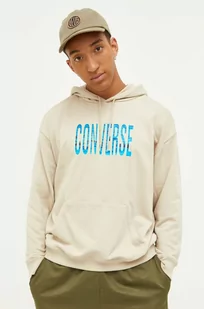 Converse bluza męska kolor beżowy z kapturem z nadrukiem - Bluzy męskie - miniaturka - grafika 1