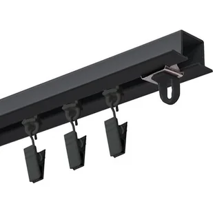 Szyna sufitowa DECASTYL MS Zero z żabkami pojedynczy 200 cm Czarny - Karnisze - miniaturka - grafika 1