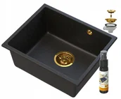 Zlewozmywaki - Granitan Manado Gold Podblatowy Zlew Złoty Podwieszany 60 - miniaturka - grafika 1