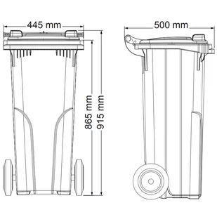Pojemnik kosz kubeł na BIO odpady śmieci EUROPLAST 80L brązowy - Kosze na śmieci - miniaturka - grafika 3