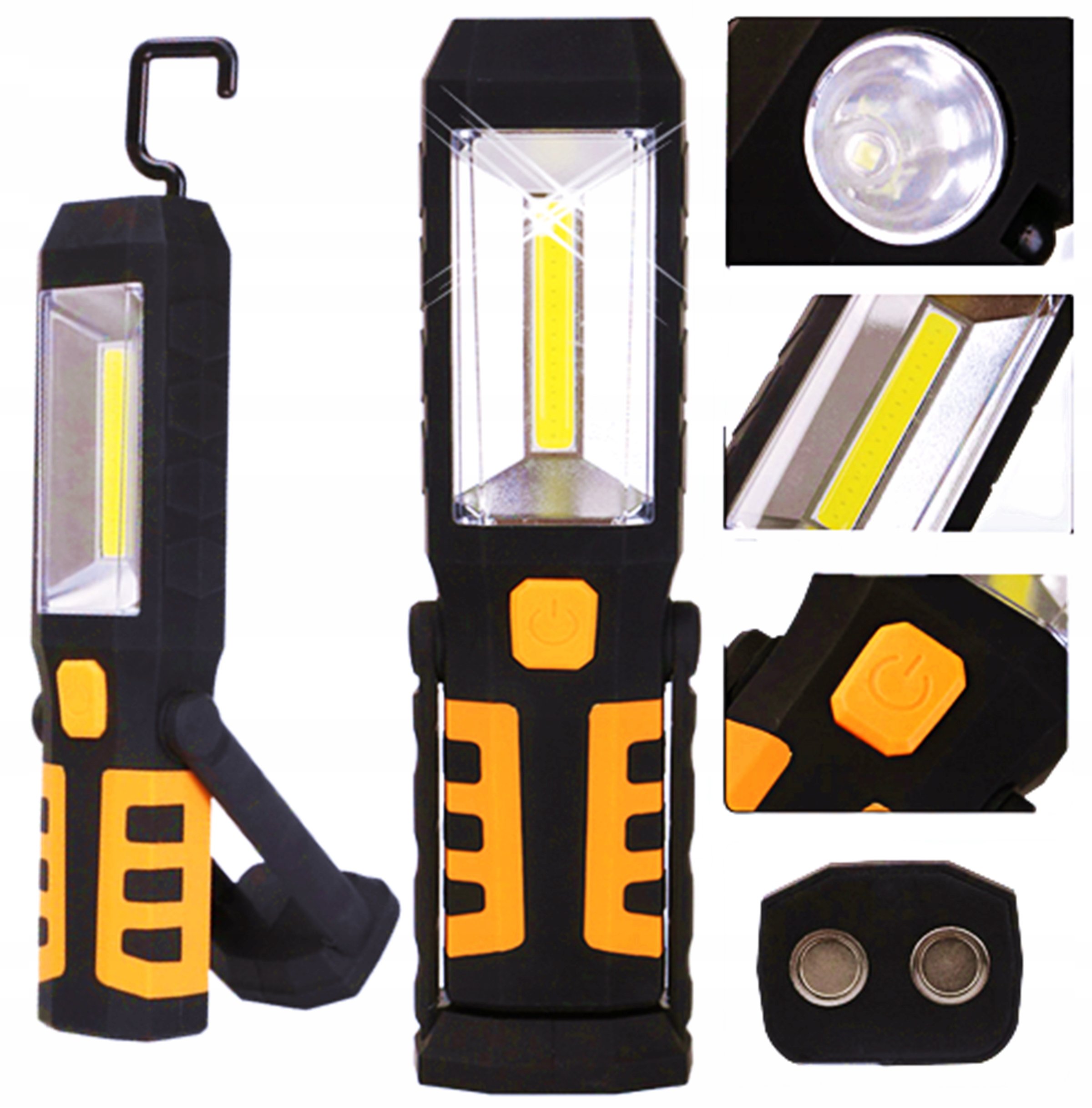 Lampa Warsztatowa Ręczna Magnes Akumulator 3w1 Latarka Led Do Ręki Garażu