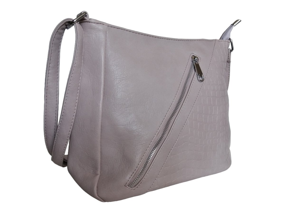 Klasyczna Torebka Damska Listonoszka Na Ramię - Beżowa Damska Torebka