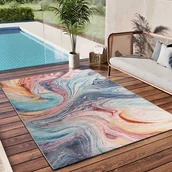 Dywany zewnętrzne - Prostokątny wielokolorowy dywan zewnętrzny 120 x 170 cm SAMARA abstrakcja - ATTICGO - miniaturka - grafika 1