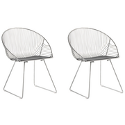 Krzesła - Beliani Zestaw do jadalni 2 krzesła srebrne AURORA - miniaturka - grafika 1