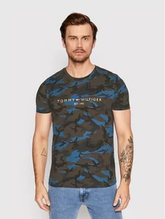 Koszulki męskie - Tommy Hilfiger T-Shirt Camo Logo MW0MW24545 Granatowy Regular Fit - grafika 1