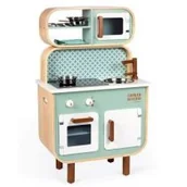Zabawki AGD - Janod Dwustronna Drewniana Kuchnia z Pralką 2w1- z Dzwiękiem, Światłem LED i 8 akcesoriami - - miniaturka - grafika 1