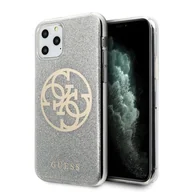 Etui i futerały do telefonów - Guess Obudowa dla telefonów komórkowych 4G Glitter Circle pro iPhone 11 Pro GUHCN58PCUGLLG Szary - miniaturka - grafika 1