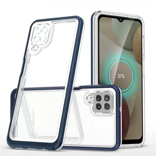 Clear 3in1 etui do Samsung Galaxy A22 4G żelowy pokrowiec z ramką niebieski - Etui i futerały do telefonów - miniaturka - grafika 1
