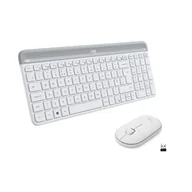 Klawiatury - Logitech Slim Wireless Keyboard and Mouse Combo MK470 klawiatura USB QWERTY Włoski Biały - miniaturka - grafika 1