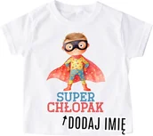 Koszulki dla chłopców - Koszulka SUPER CHŁOPAK dla chłopczyka z imieniem - miniaturka - grafika 1