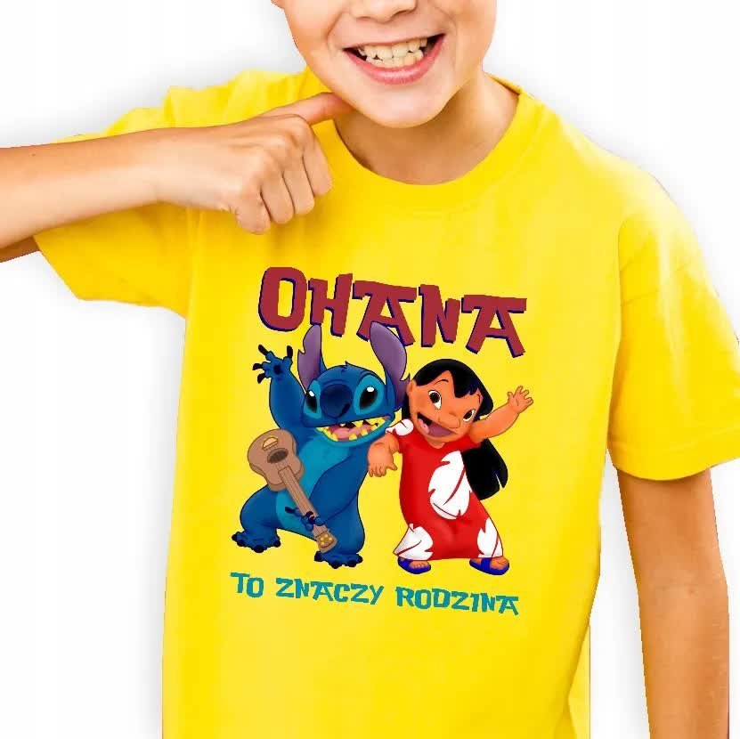 Koszulka Dziecięca Żółta LILO STICH Ohana Wz 146
