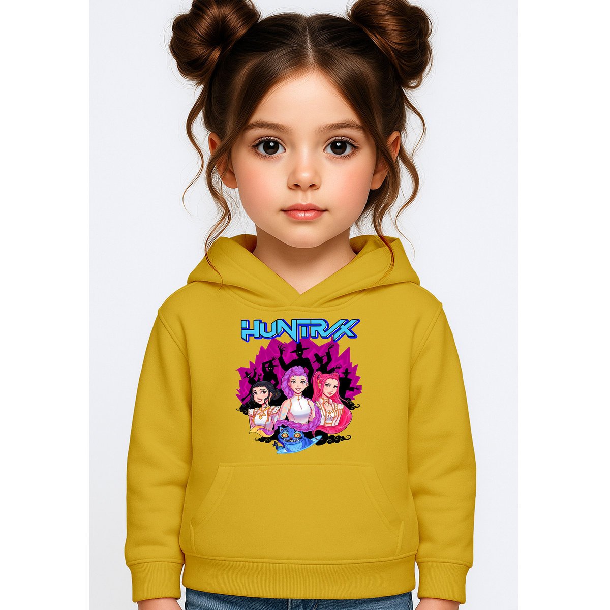 BLUZA DZIECIĘCA KPOP DEMON HUNTERS HUNTRIX 146-152 Z KAPTUREM BAWEŁNIANA