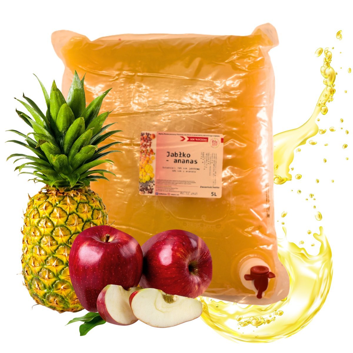 Sok jabłko-ananas 5l 100% NFC tłoczony naturalny bez dodatku cukru