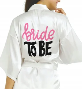 SZLAFROK SATYNOWY BIAŁY Wieczór Panieński BRIDE TO BE Różne Wzory - Piżamy damskie SZLAFROK SATYNOWY BIAŁY Wieczór Panieński BRIDE TO BE Różne Wzory - Piżamy damskie - miniaturka - grafika 1