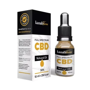 Kanabifarm Full Spectrum CBD Natural Oil 30%, olejek konopny CBD, 10 ml - Suplementy naturalne - miniaturka - grafika 1