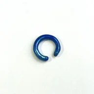 Kolczyki - Szklana nausznica Pixie granatowa z efektem lustra - miniaturka - grafika 1