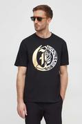 Koszulki męskie - Just Cavalli t-shirt bawełniany męski kolor czarny z nadrukiem - miniaturka - grafika 1