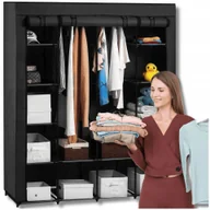 Meble do przedpokoju - Szafa materiałowa tekstylna na ubrania składana duża XXL garderoba wieszaki - miniaturka - grafika 1