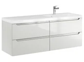 Szafki łazienkowe - Szafka Wisząca Z Umywalką ETH 120 cm S Prawa - Kaszmir Wysoki Połysk - miniaturka - grafika 1
