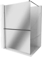 Ścianki i drzwi prysznicowe - Mexen Kioto+ ścianka prysznicowa z półką Walk-in 100 x 200 cm, lustro, gun gray szczotkowany - 800-100-121-66-50 - miniaturka - grafika 1