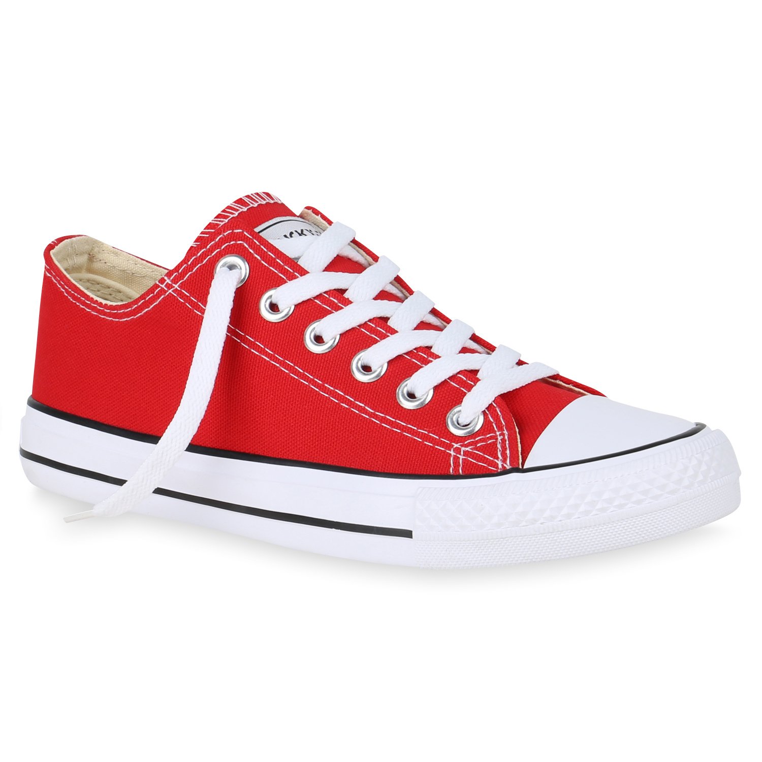 Mytrendshoe Damskie Trampki Buty Casualowe Buty Odzieżowe Buty Sportowe 815215, Kolor: Czerwony, Rozmiar: 38