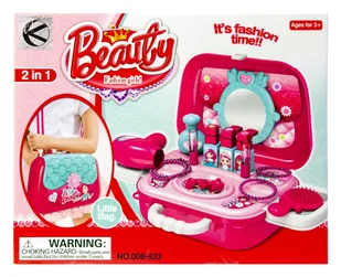 Toaletka kuferek - zestaw kosmetyczny w torebce - 20 element��w - Zabawy w naśladowanie dorosłych - miniaturka - grafika 1