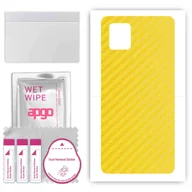 Szkła hartowane na telefon - Folia naklejka skórka strukturalna na TYŁ do Samsung Galaxy Note 10 Lite -  Carbon Żółty - apgo SKINS - miniaturka - grafika 1