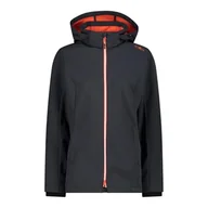 Kurtki damskie - CMP damska kurtka Softshell z odpinanym kapturem, Antracyt i mak, 44 - miniaturka - grafika 1