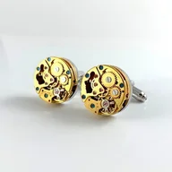 Spinki do mankietów i krawatów - SPINKI Exclusive GOLDEN (silver) - miniaturka - grafika 1