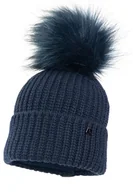 Czapki dla dzieci - Chłopięca czapka na zimę COLD z pomponem granatowy - miniaturka - grafika 1