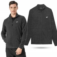 Bluzy męskie - Ciepła bluza męska polarowa 4F polar męski ze stójką rozpinany R. XXL - miniaturka - grafika 1