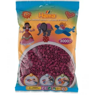 Hama 201-82 - ciemna fuksja - 3000 koralików midi - Prace ręczne dla dzieci - miniaturka - grafika 1