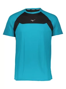 Mizuno Koszulka sportowa "Dry Aero Flow" w kolorze czarno-turkusowym - Koszulki sportowe męskie - miniaturka - grafika 1