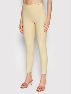 Guess Spodnie materiałowe W1YB90 WE0L0 Beżowy Slim Fit - Spodnie damskie - miniaturka - grafika 1
