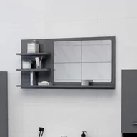 Lustra - vidaXL Lustro łazienkowe, wysoki połysk, szare, 90x10,5x45 cm, płyta - miniaturka - grafika 1