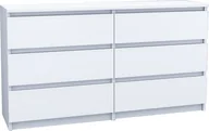 Komody - Komoda Pari 6 Szuflad 140Cm Biała - miniaturka - grafika 1