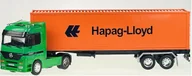 Samochody i pojazdy dla dzieci - WELLY MERCEDES-BENZ ACTROS Z PRZYCZEPĄ ZIELONY 1:32 32281 - miniaturka - grafika 1