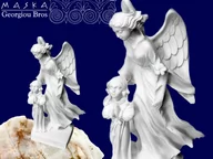 Figurki dekoracyjne - Anioł Stróż z dzieckiem -alabaster grecki - miniaturka - grafika 1