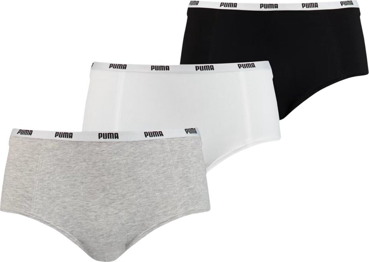 Majtki damskie Puma Mini Short 3 szare, białe, czarne 907591 01/5030060011-XS