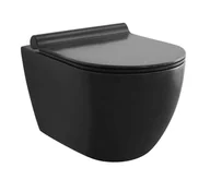 Miski WC - kielle Gaia - Wisząca toaleta z deską SoftClose, Rimless, czarny mat 30115040 - miniaturka - grafika 1