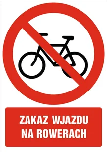Tabliczka Zakaz wjazdu na rowerach 10x15cm PCV 1mm - Akcesoria BHP - miniaturka - grafika 1