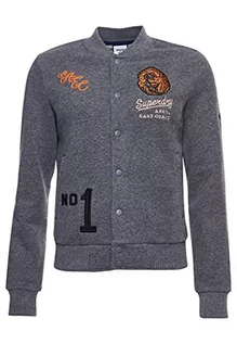 Swetry damskie - Superdry Damski sweter Collegiate Jersey Bomber, ciemnoszary, L - grafika 1