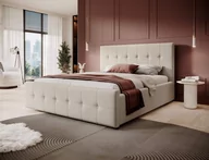 Łóżka - Łóżko tapicerowane z pojemnikiem SFG015P | 180x200 | Welur | Beżowy - miniaturka - grafika 1