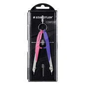 Kompasy - Kompas precyzyjny / geometryczny STAEDTLER Mars Comfort neonowo różowy / fioletowy - miniaturka - grafika 1